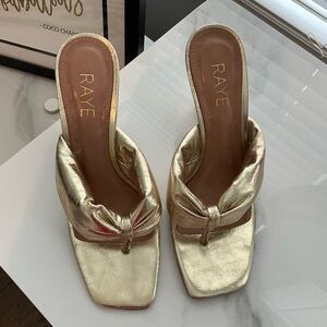 Beautiful Raye Gold Sandals